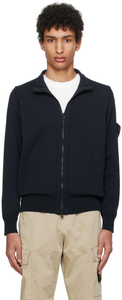 Stone Island Navy Rolled Edge Cardigan Cover