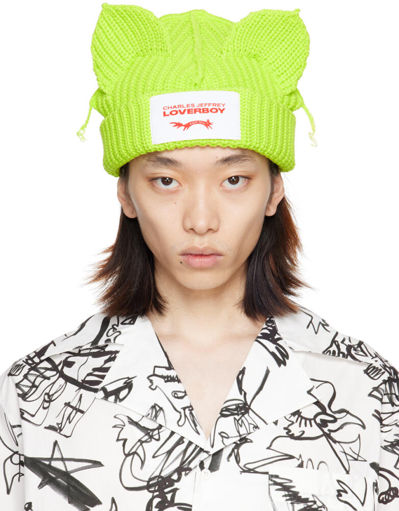 Charles Jeffrey LOVERBOY Green Chunky Ears Beanie Cover