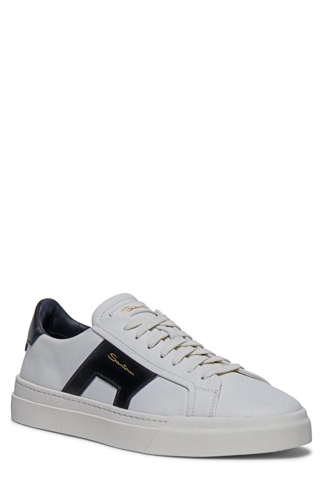 Santoni Double Buckle Inspired Sneaker in White-I10 Cover