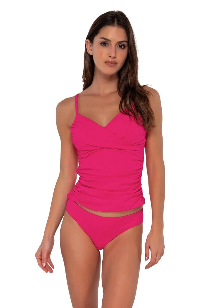 Sunsets Simone Tankini-E-Cup in Begonia Sandbar Rib Cover