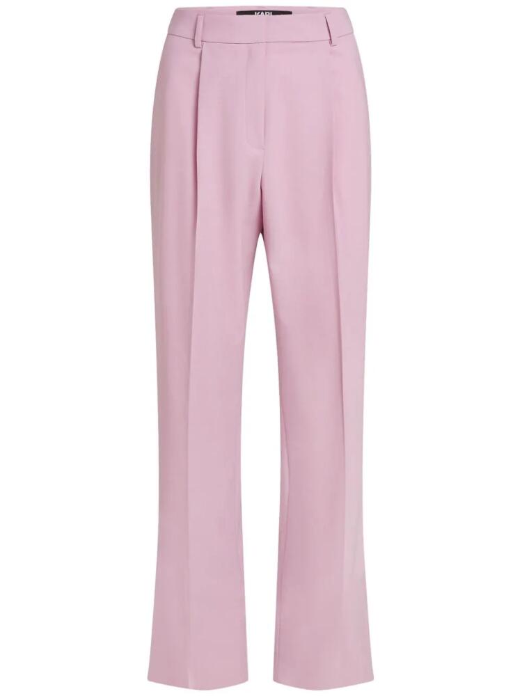 Karl Lagerfeld wool-blend straight-leg trousers - Pink Cover