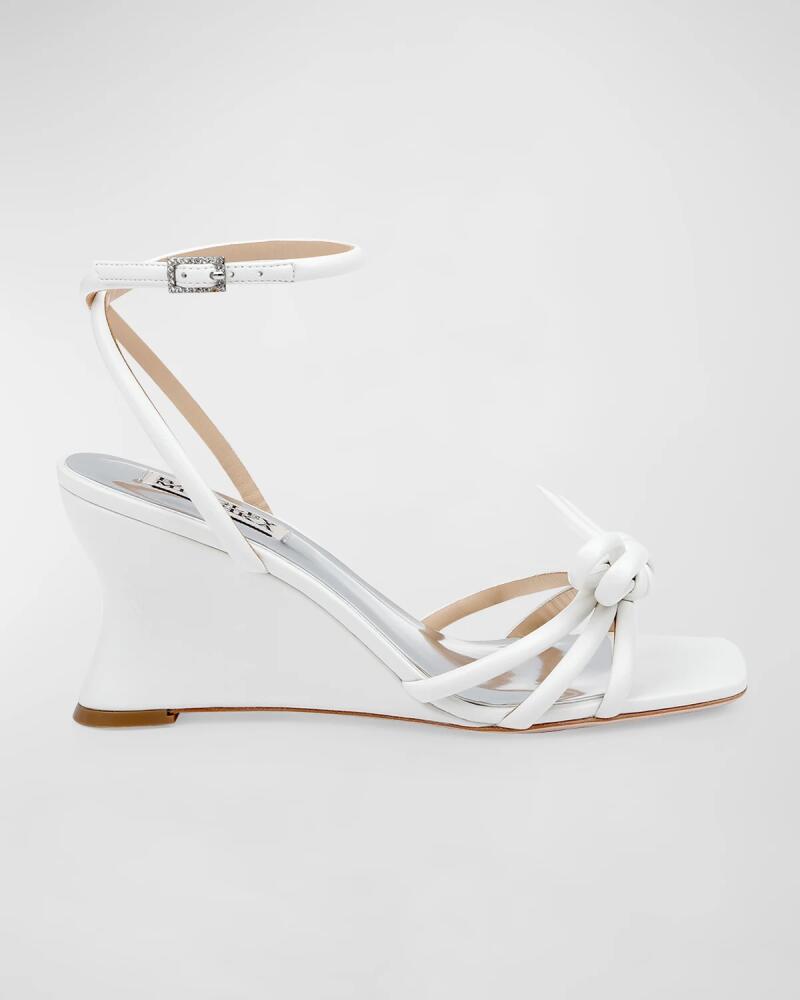 Badgley Mischka Luciana Knot Ankle-Strap Wedge Sandals Cover