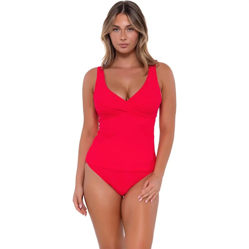 Sunsets Elsie Tankini-38E/36F/34G in Geranium Cover