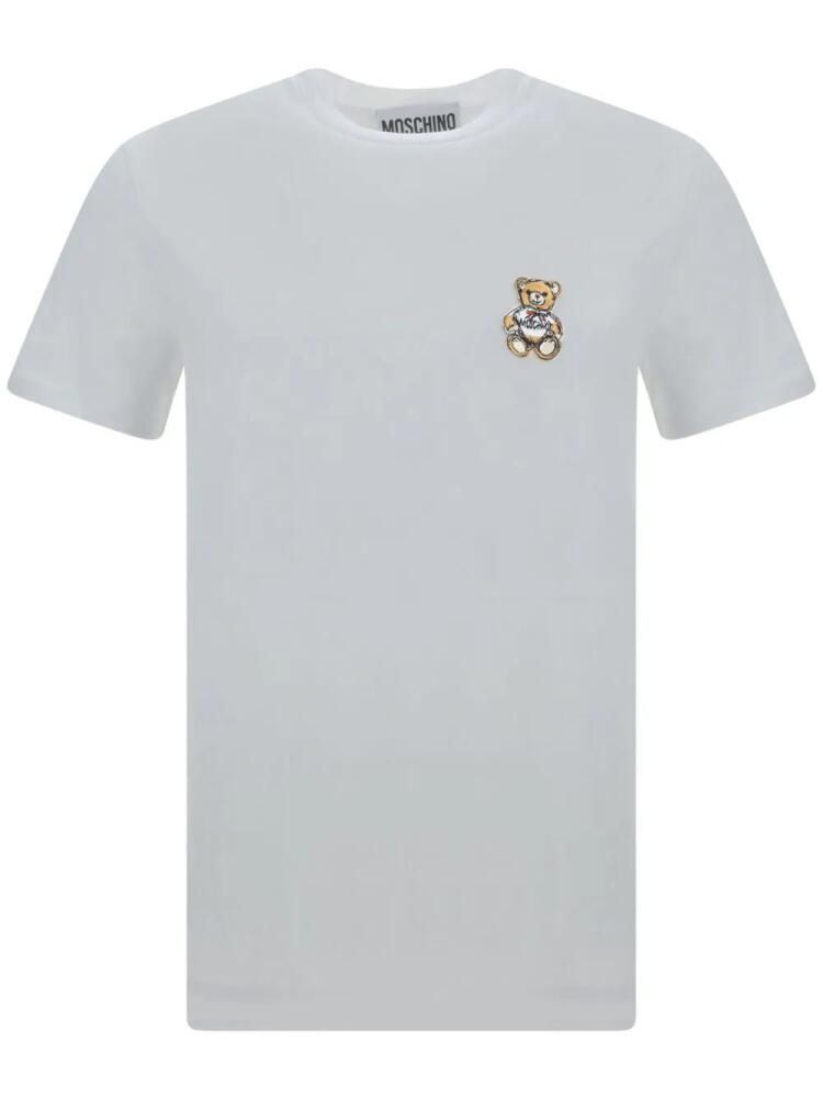 Moschino Bear-motif-embroidered t-shirt - White Cover