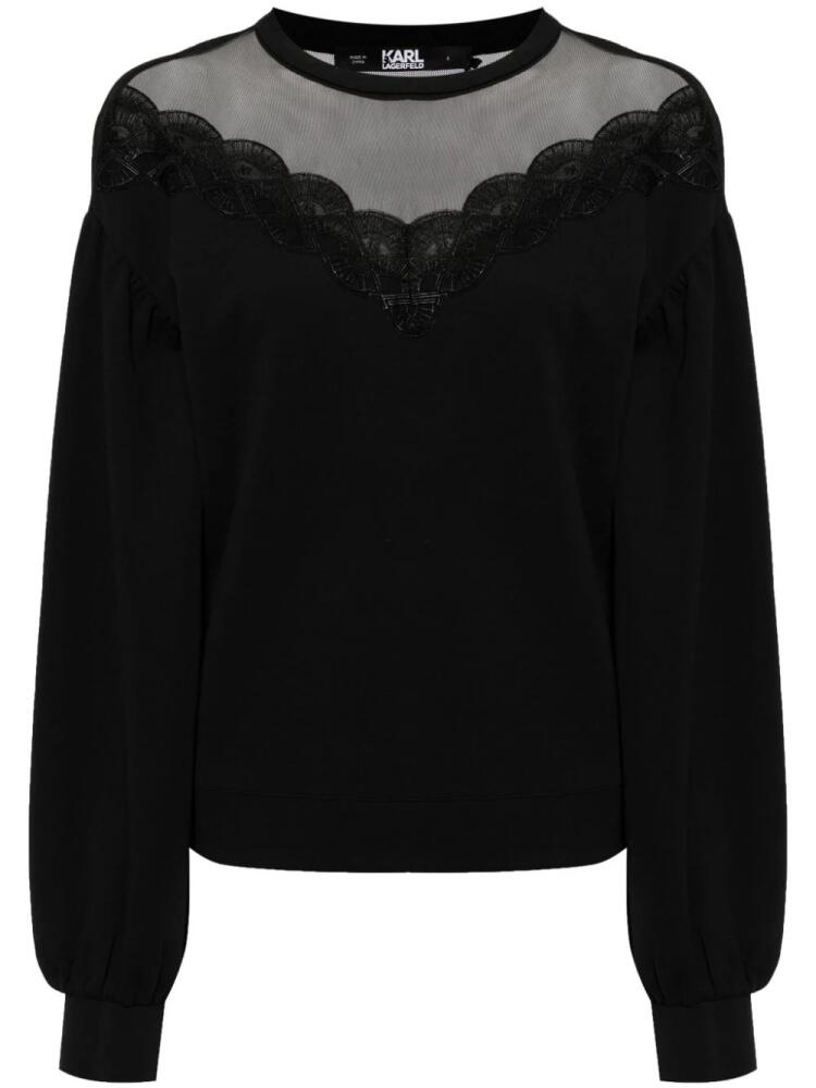 Karl Lagerfeld sheer-panel sweatshirt - Black Cover