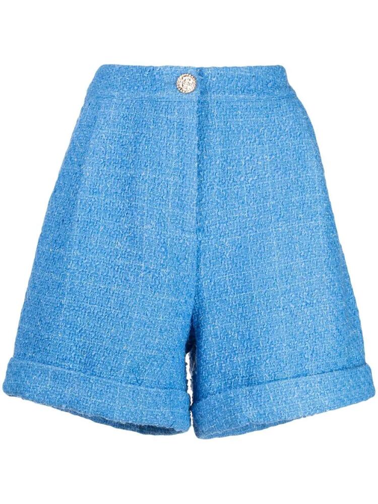 Edward Achour Paris wide-leg tweet shorts - Blue Cover