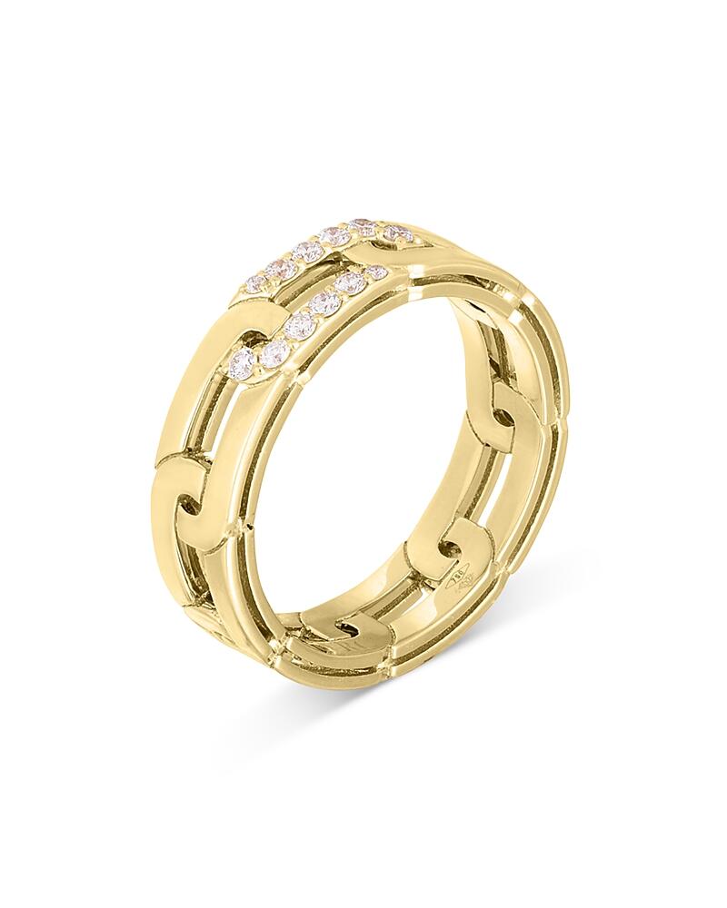 Roberto Coin 18K Yellow Gold Navarra Diamond Chain Overlap Link Ring Cover