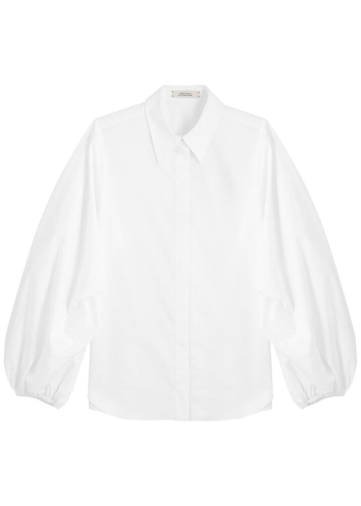 Dorothee Schumacher Balloon-sleeve Stretch-cotton Poplin Shirt - White Cover