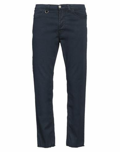 Paolo Pecora Man Pants Midnight blue Cotton, Elastane Cover