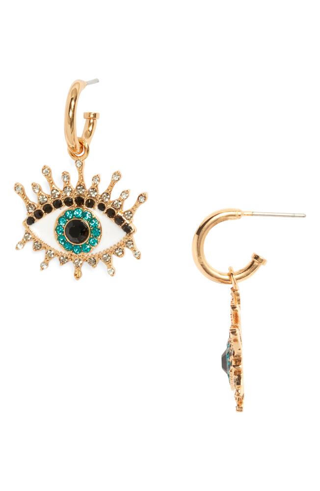 Kurt Geiger London Evil Eye Huggie Drop Earrings in Teal Cover