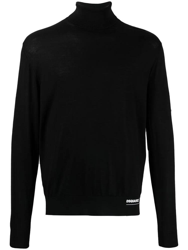 DSQUARED2 logo-patch roll-neck jumper - Black Cover