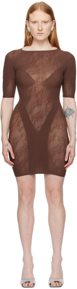 Poster Girl Brown Jacquard Minidress Cover