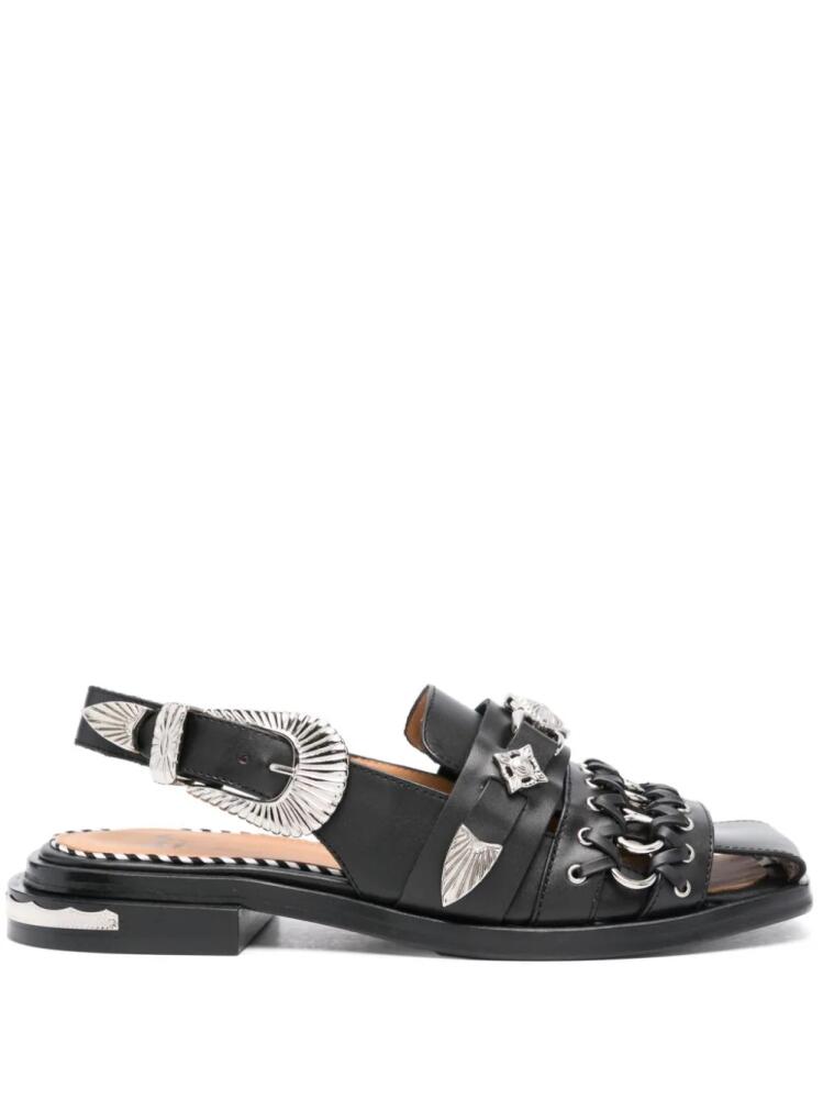 Toga Pulla embellished leather sandals - Black Cover