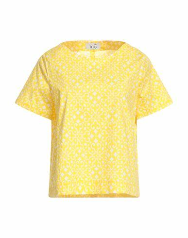 Niū Woman Top Yellow Cotton, Elastane Cover