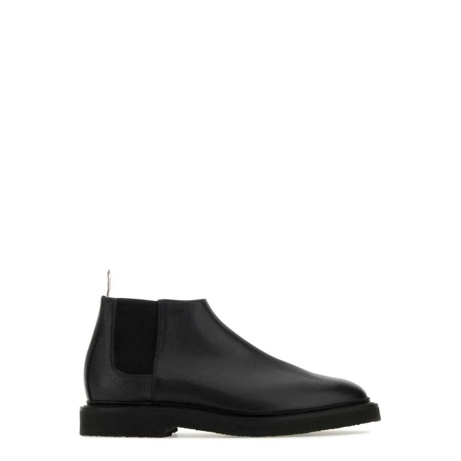 Thom Browne Mens Black Mid-Top Chelsea Ankle Boots Cover