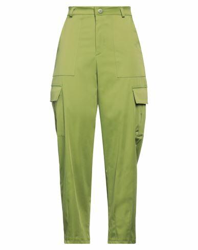 Haveone Woman Pants Acid green Polyester, Cotton, Elastane Cover