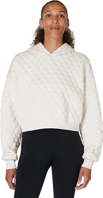 Sweaty Betty Sand Wash Quilted Hoody (Marble White) Women's Sweatshirt Cover