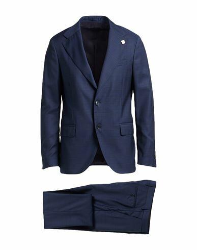 Lardini Man Suit Navy blue Wool Cover