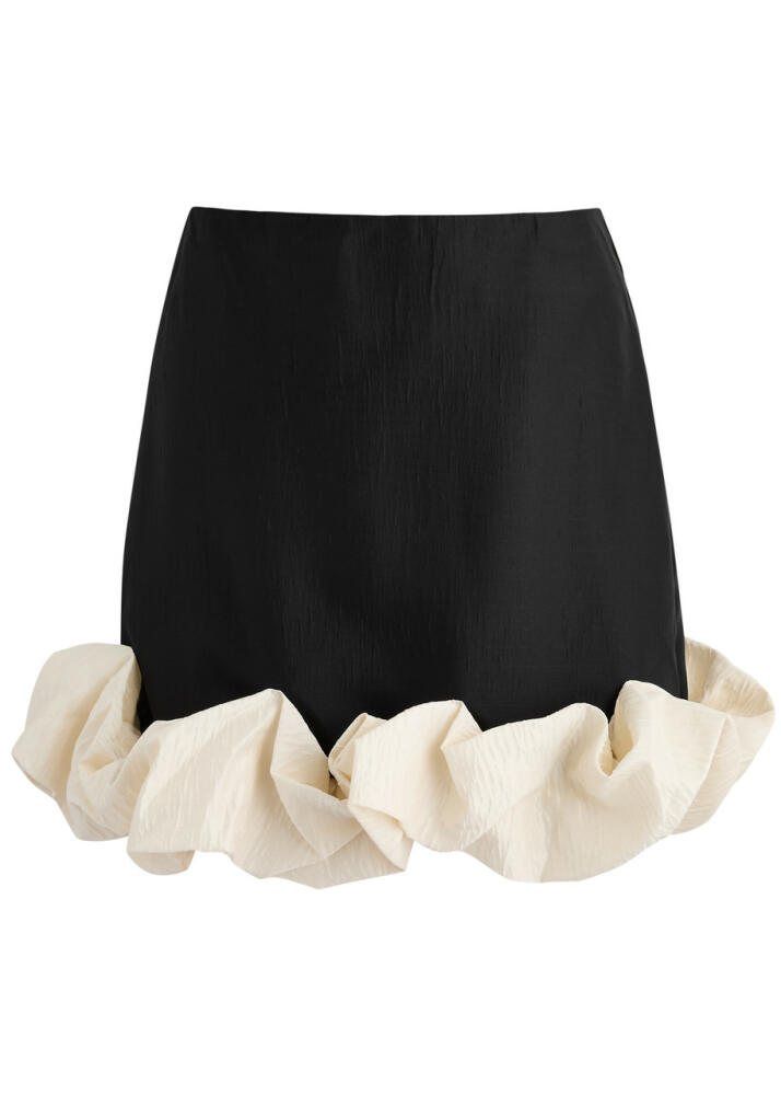 Sister Jane Avante Ruffled Taffeta Mini Skirt - Black Cover