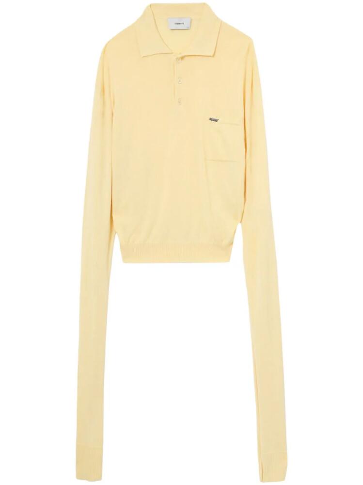 Coperni polo-collar cotton jumper - Yellow Cover