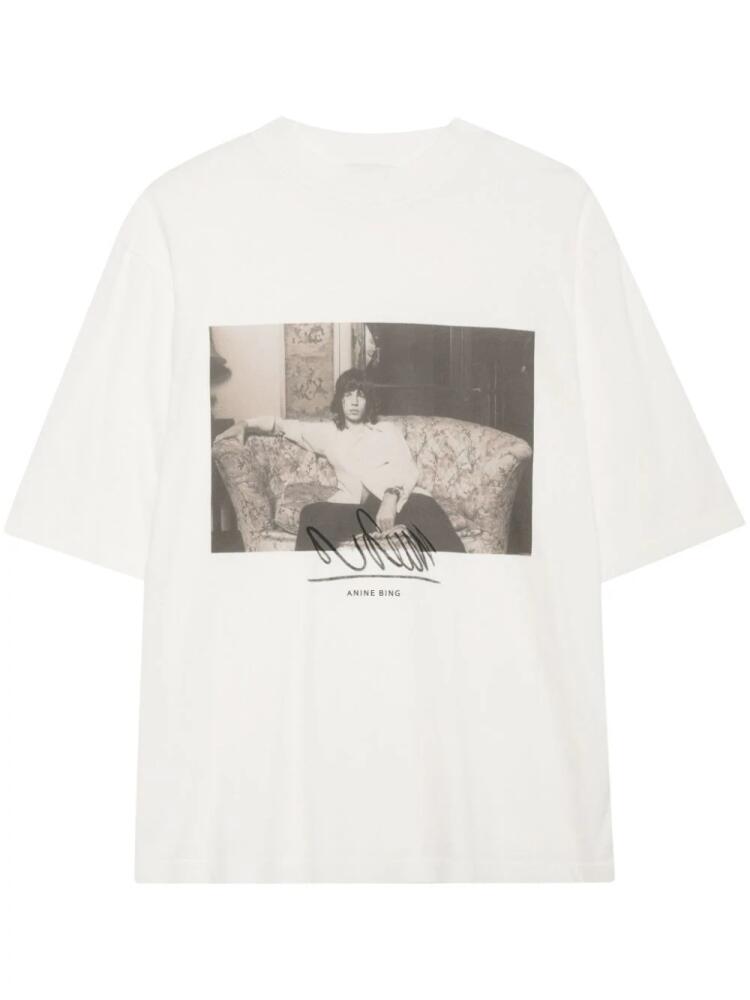 ANINE BING graphic-print organic cotton t-shirt - White Cover