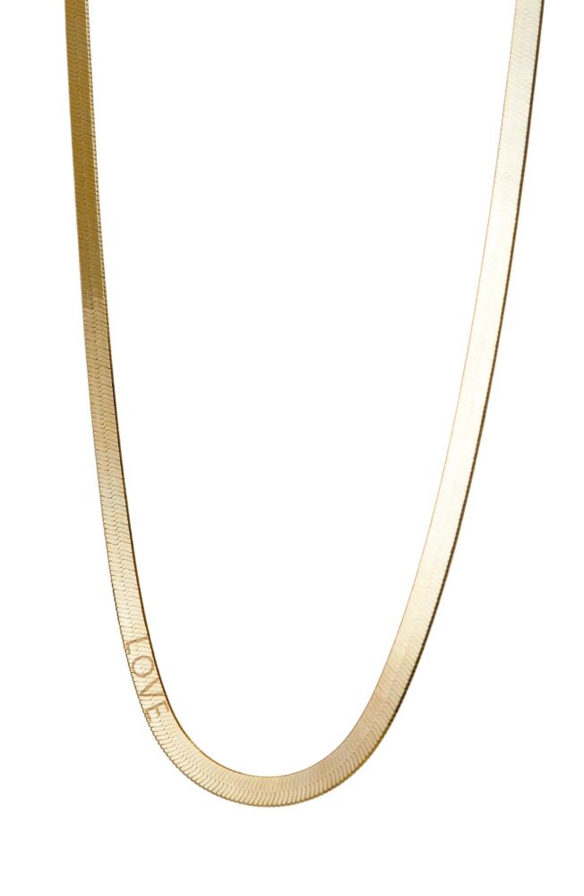 Argento Vivo Sterling Silver Love Herringbone Chain Necklace in Gold Cover