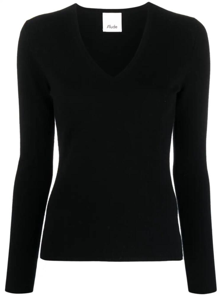 Allude V-neck cashmere jumper - Black Cover