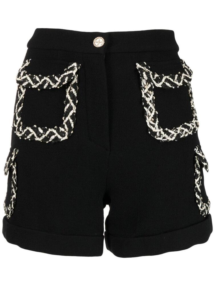 Edward Achour Paris tweed pocketed shorts - Black Cover