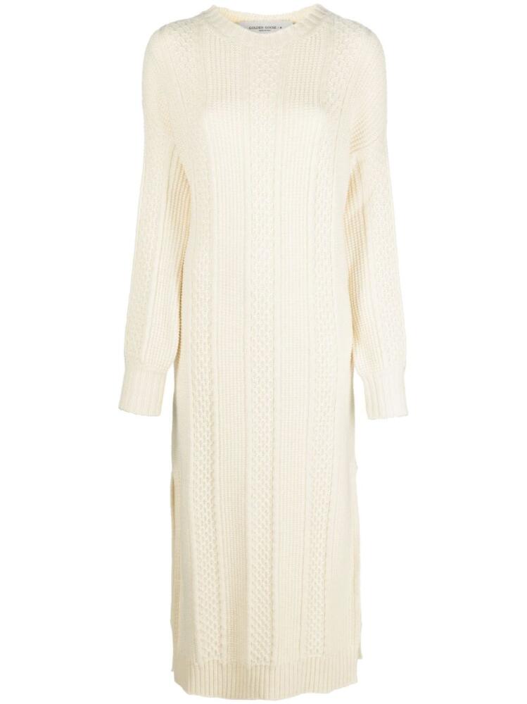 Golden Goose cable-knit crew neck dress - White Cover