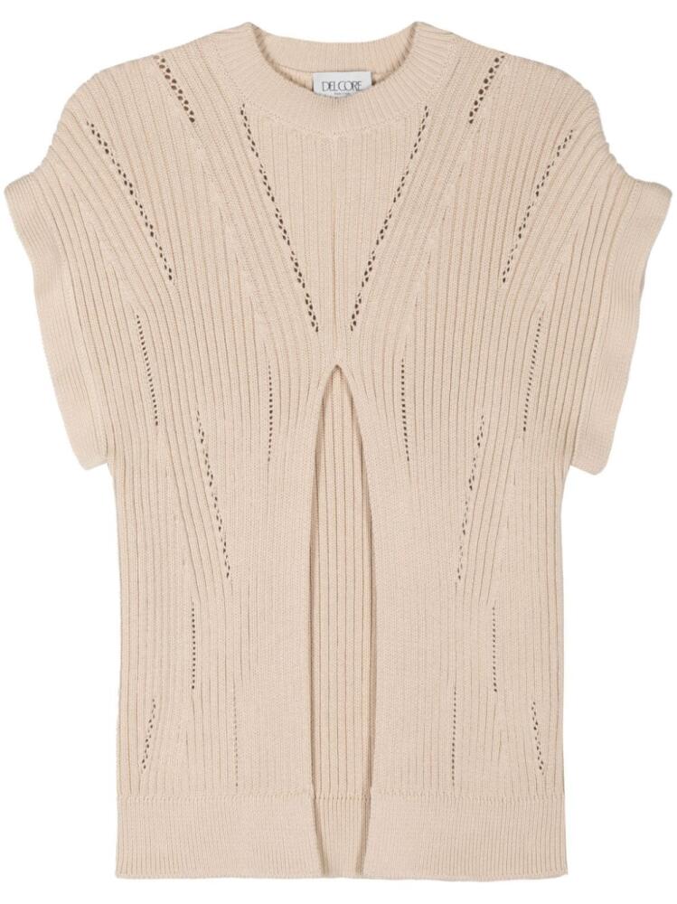 Del Core front-slit cotton jumper - Neutrals Cover