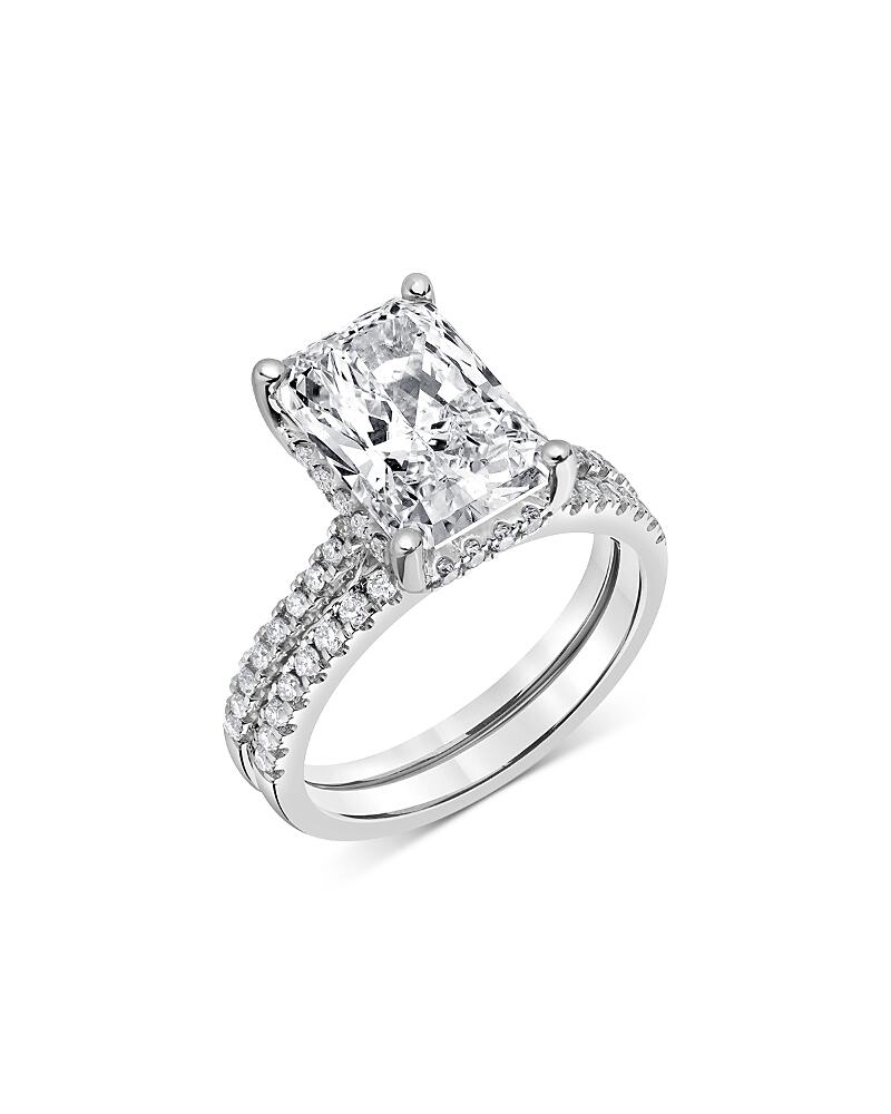 Bloomingdale's Fine Collection Lab Grown Diamond Radiant Cut & Round Bridal Set in 18K White Gold, 4.50 ct. t. w. Cover