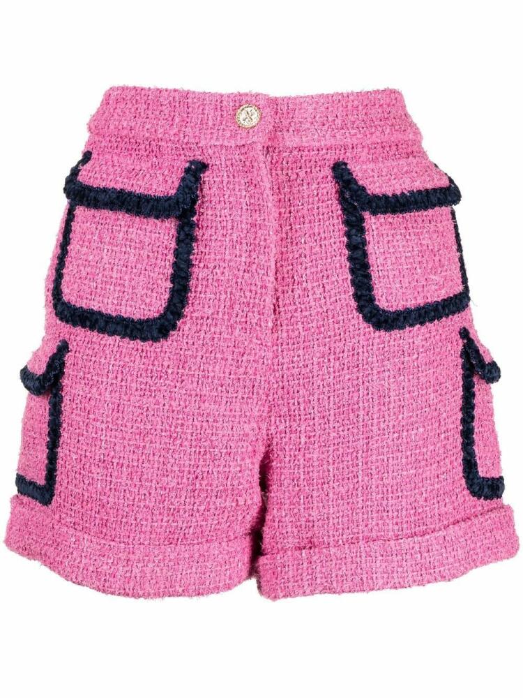 Edward Achour Paris tweed pocketed shorts - Pink Cover