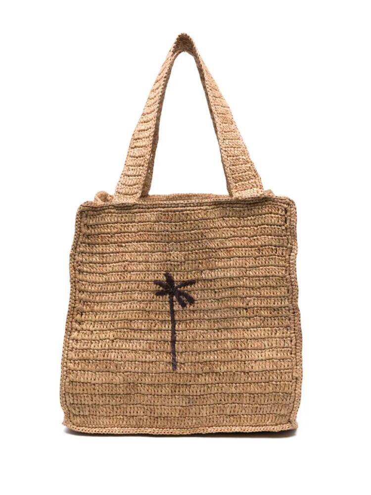 Manebi woven-raffia tote bag - Brown Cover