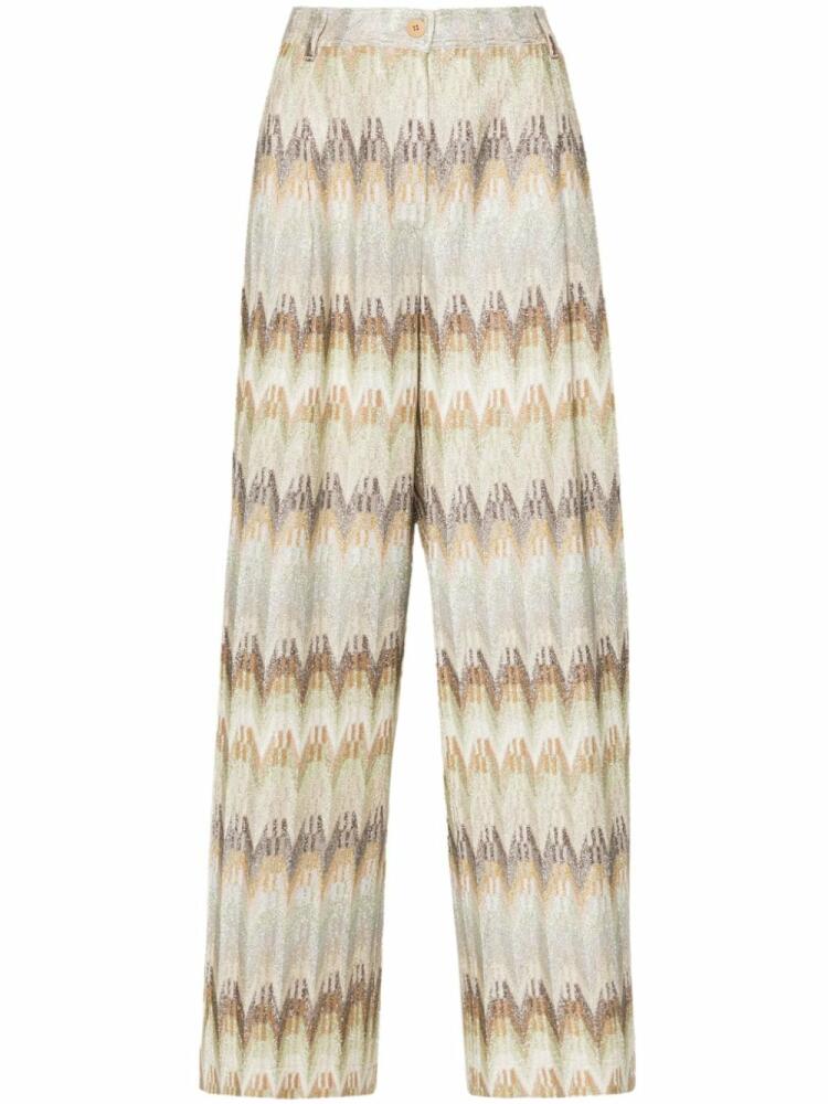 Missoni straight-leg lurex trousers - Green Cover