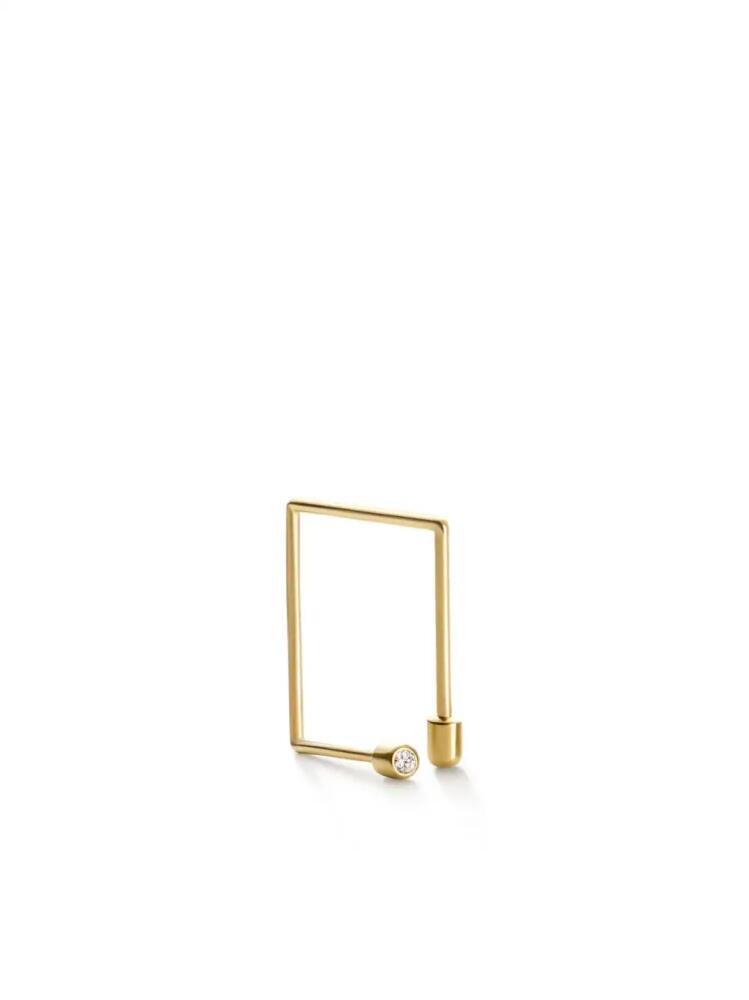 Shihara 18kt yellow gold Twist Square 02 diamond single earring Cover