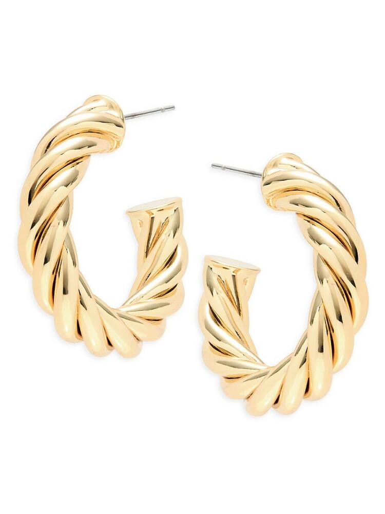 AVA & AIDEN Women's 12K Goldplated Half Hoop Earrings Cover