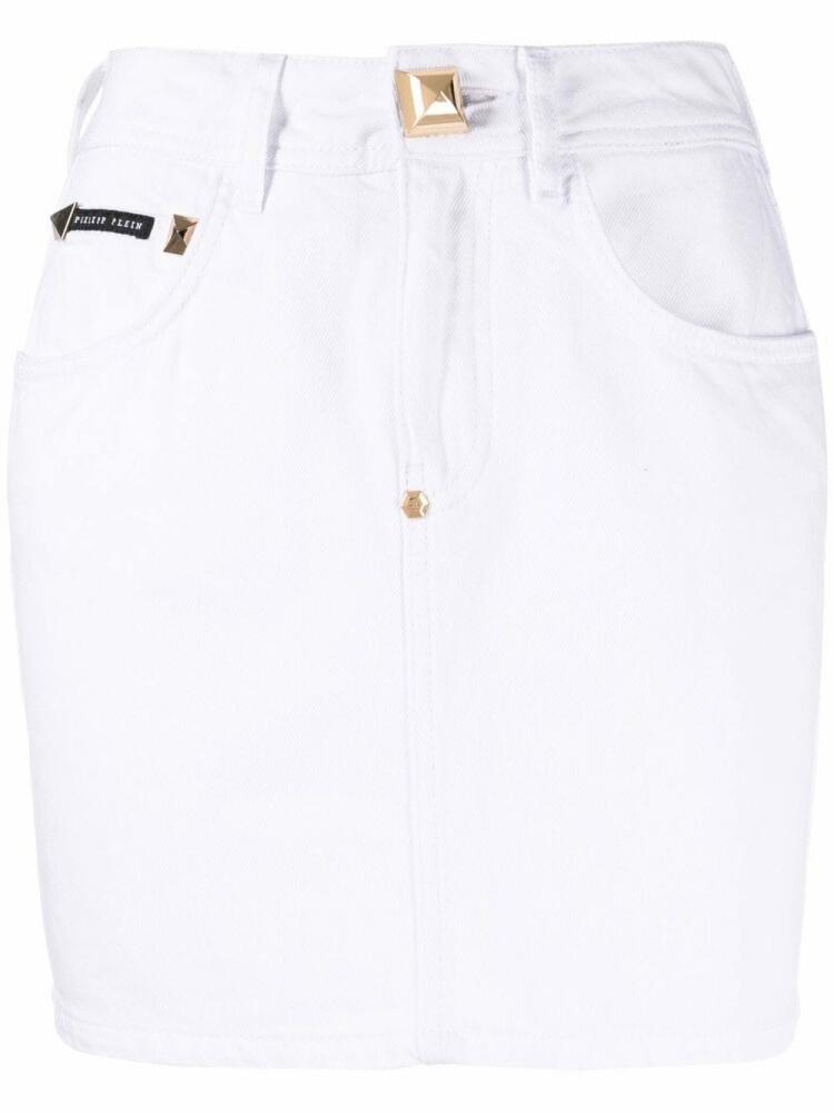 Philipp Plein denim mini skirt - White Cover