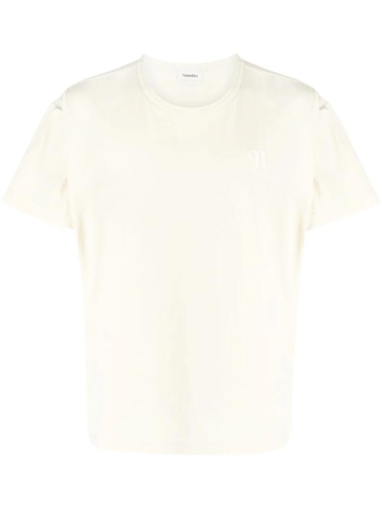 Nanushka Reece monogram-print T-shirt - Neutrals Cover