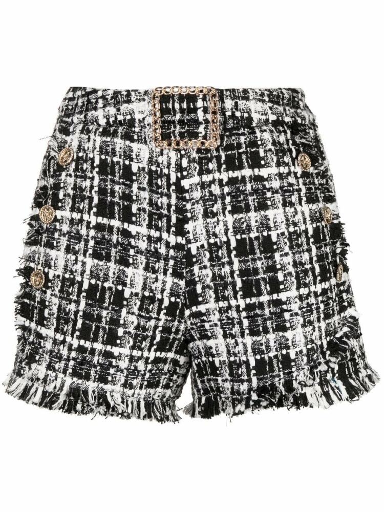 Edward Achour Paris rough-cut tweed shorts - Black Cover