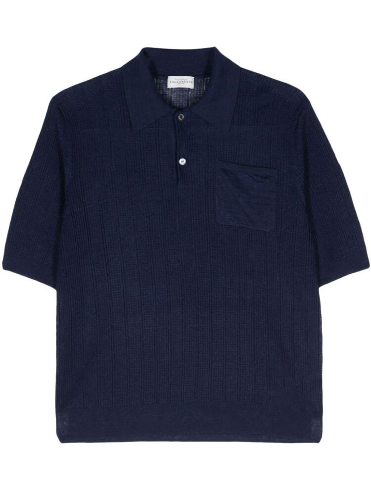 Ballantyne open-knit polo shirt - Blue Cover