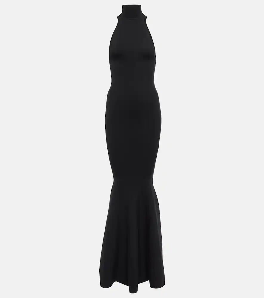 Nina Ricci High-neck wool-blend maxi gown Cover