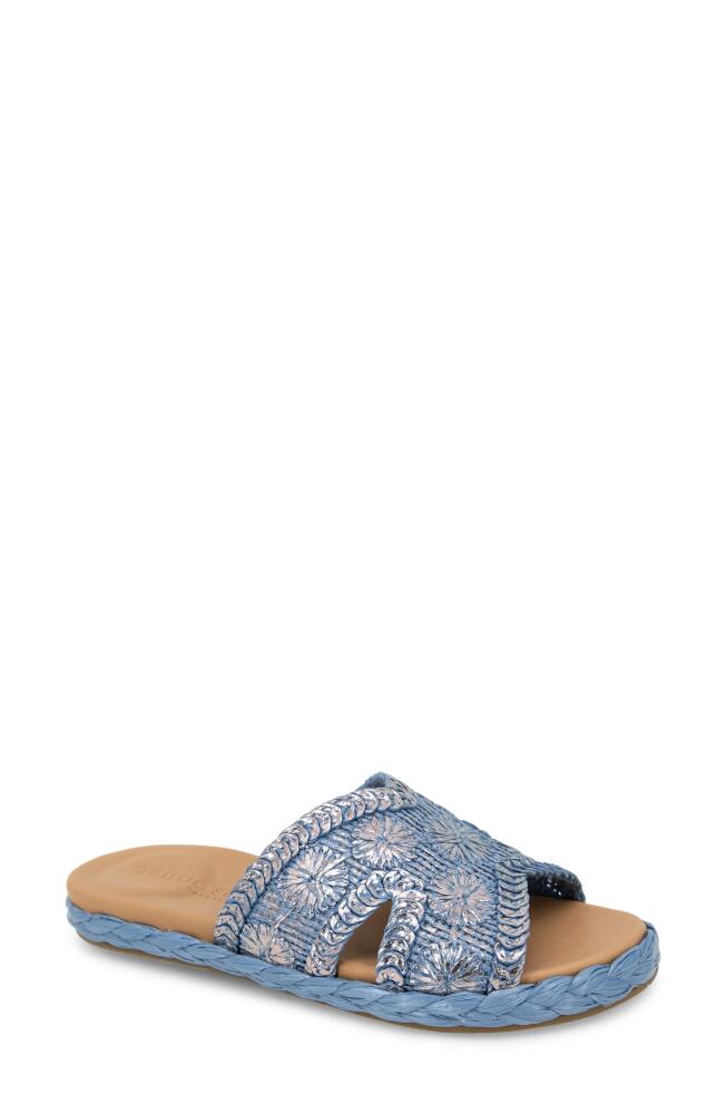 GENTLE SOULS BY KENNETH COLE Tristan Woven Raffia Sandal in Zen Blue Cover