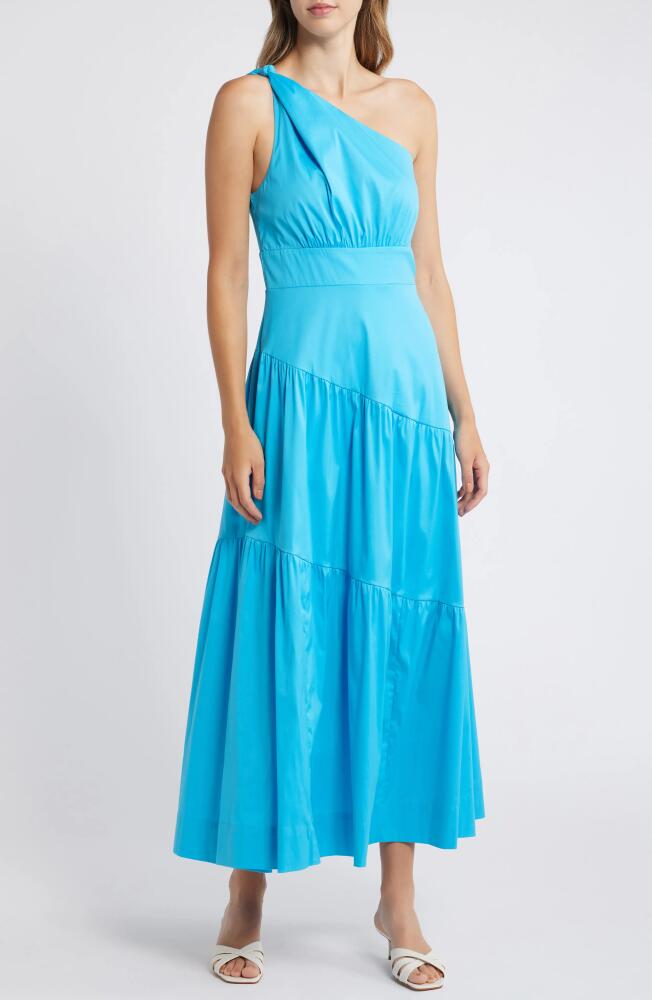 Lilly Pulitzer® Lucilyn One-Shoulder Poplin Dress in Tangier Teal Cover