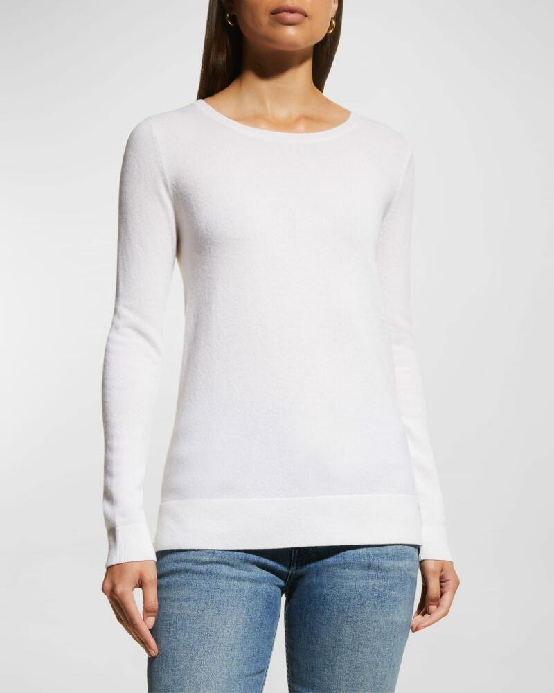 Neiman Marcus Cashmere Collection Cashmere Basic Crewneck Top Cover