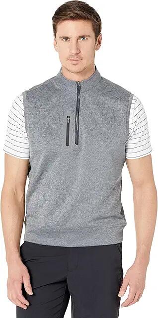 johnnie-O Denny 1/4 Zip Performance Golf Vest (Heather Black) Men's Clothing Cover