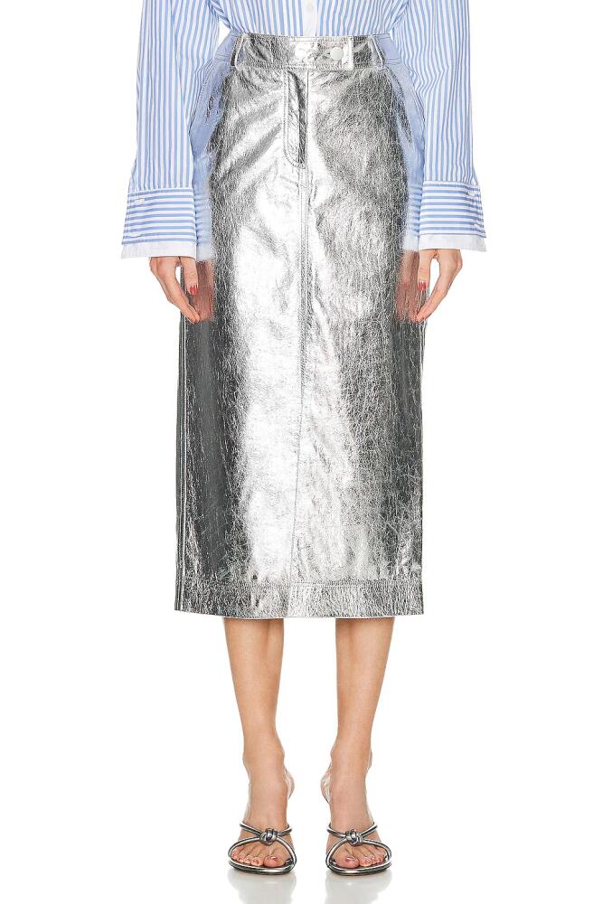 Johanna Ortiz Epic Statement Ankle Skirt in Metallic Silver Cover