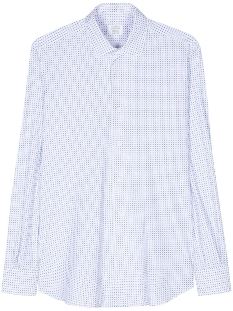 Mazzarelli geometric-pattern shirt - White Cover