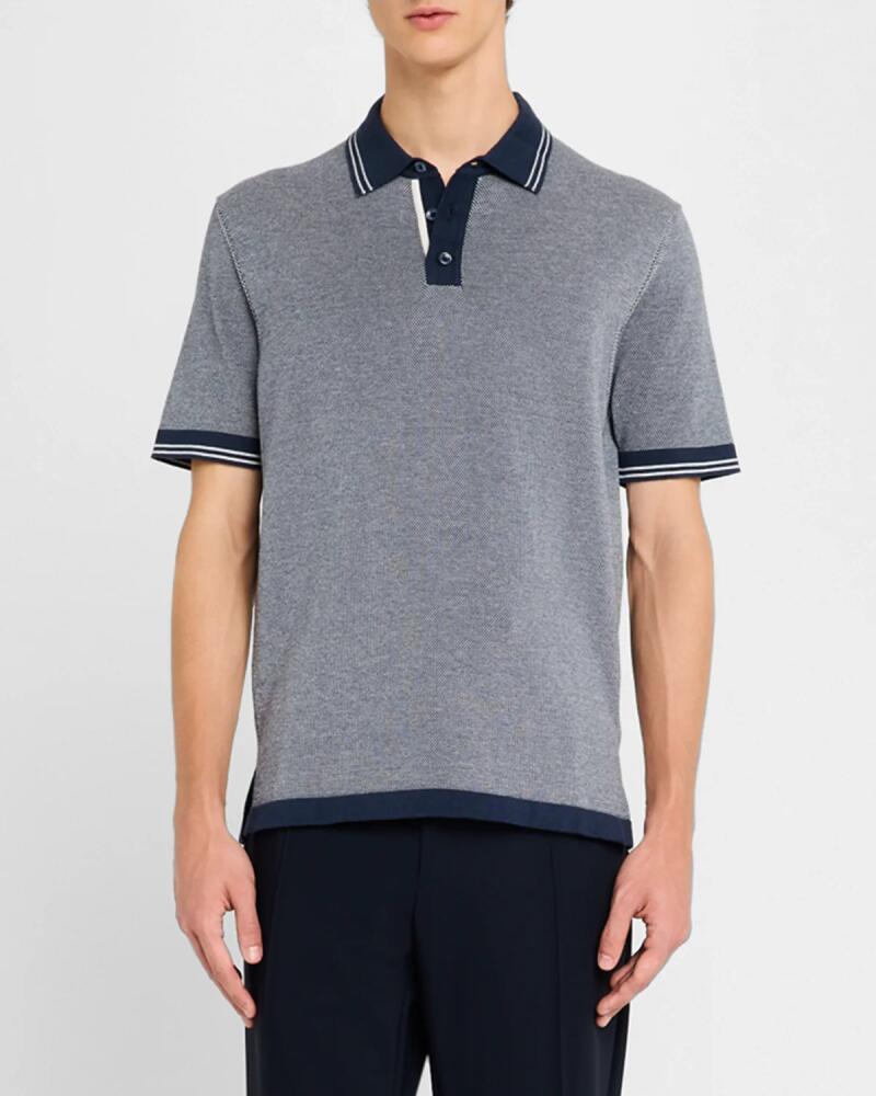 Bugatchi Men's 3-Button Polo Sweater Cover