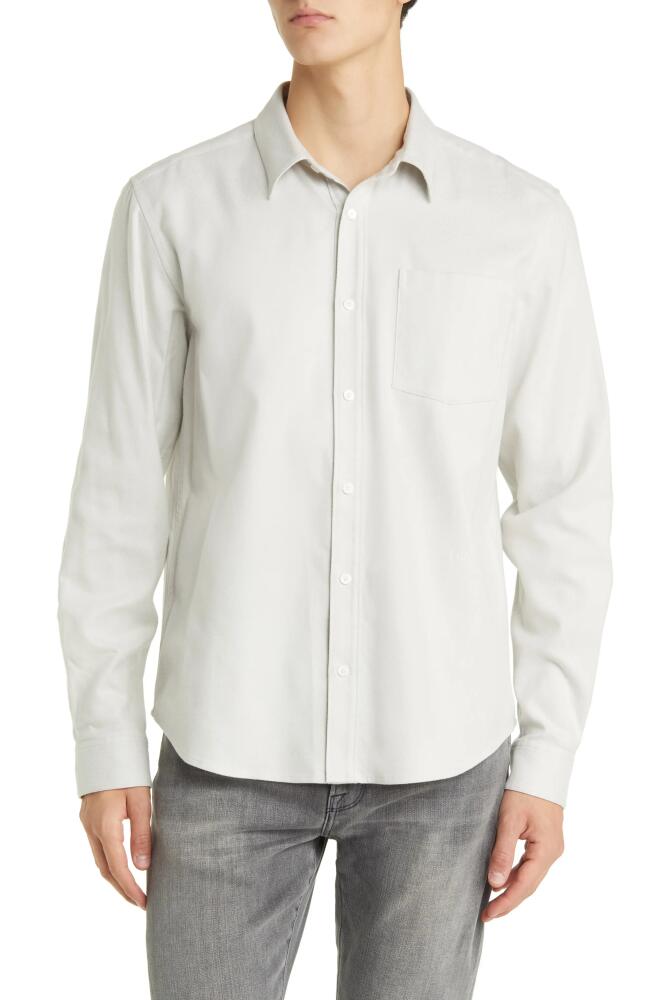 FRAME Brushed Cotton Blend Button-Up Shirt in Oatmeal Cover