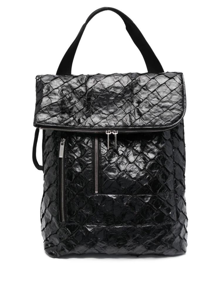 Rick Owens Cargo crocodile-embossed backpack - Black Cover